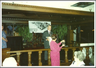 Bill Cory presenting the Ladies' 2nd Prize