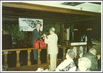 Bill Cory presenting the Men's 2nd Prize