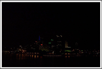 City Of Pittsburgh At Night (from the riverboat at the confluence of the Ohio, Allegheny and Monongahela Rivers)