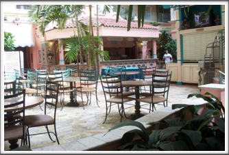 Embassy Suites:  Courtyard Eating Area