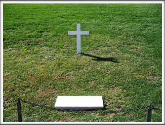 Arlington National Cemetery:  Robert F. Kennedy Gravestone and Wooden Cross