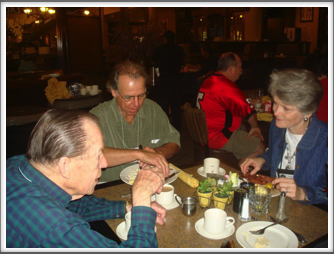 Bob O’Neill, Pat Cochran & Ellen Warthen at Breakfast