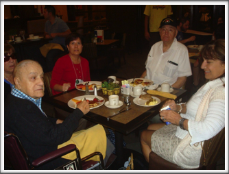 “Doc” DiFrancesco, Maria Christmann, Sid Thal and Rosa Lee at Breakfast