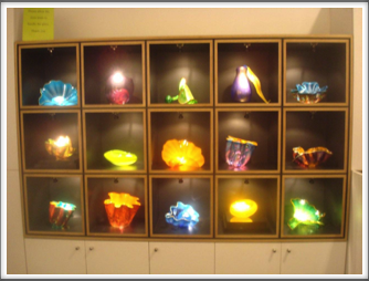 Chihuly Museum - glasswork display in the museum lobby