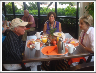 Breakfast in the Hilton’s Tangerine Room
Seated l=r:  George Rosenthal, Arlene Rosenthal, Anne Kreutzer.  Background:  Bill Caldwell