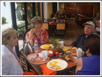 Breakfast in the Hilton’s Tangerine Room
Seated l-r:  Anne Kreutzer, Karen Rossi, George Rosenthal, Arlene Rosenthal