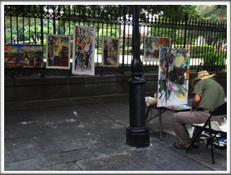 Art vendor at Jackson Square