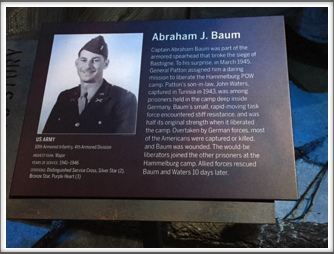 The late Kriegy Abe Baum featured at the Campaign of Courage Building/Road to Berlin exhibit