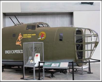 B-24 Liberator bomber nose - P41 Mustang - displayed at the US Freedom Pavilion/Boeing Center
