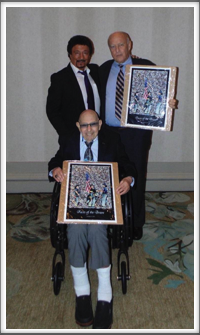 “Faces of the Brave” 9-11 artwork presented to Alan Dunbar and Pat Waters by Dondino Melchiorre