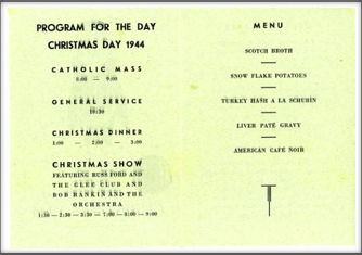 Program for the Day Christmas Day 1944:  Seymour Bolten collection