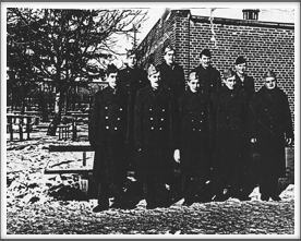 This camp photo was submitted in 
photocopy form.  
(If you have an original of this photo and/or can identify the men in the photo, please contact us.)