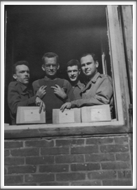 Parcel Hut-1944 
l-r: L. Ihrie, T. Lumpkin, H. Haynes, A. Carter